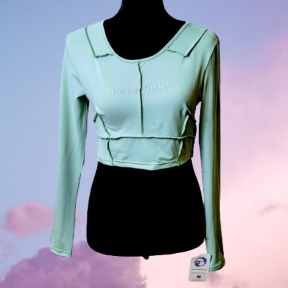 🆕Girls Fight, Green exposed seam Crop Top - Picture 2 of 12
